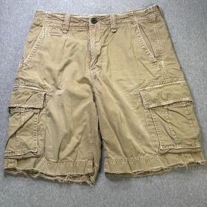 American‎ Eagle Cargo Shorts Mens Sz 33 Grey Y2K Baggy Skater Grunge Surfer
